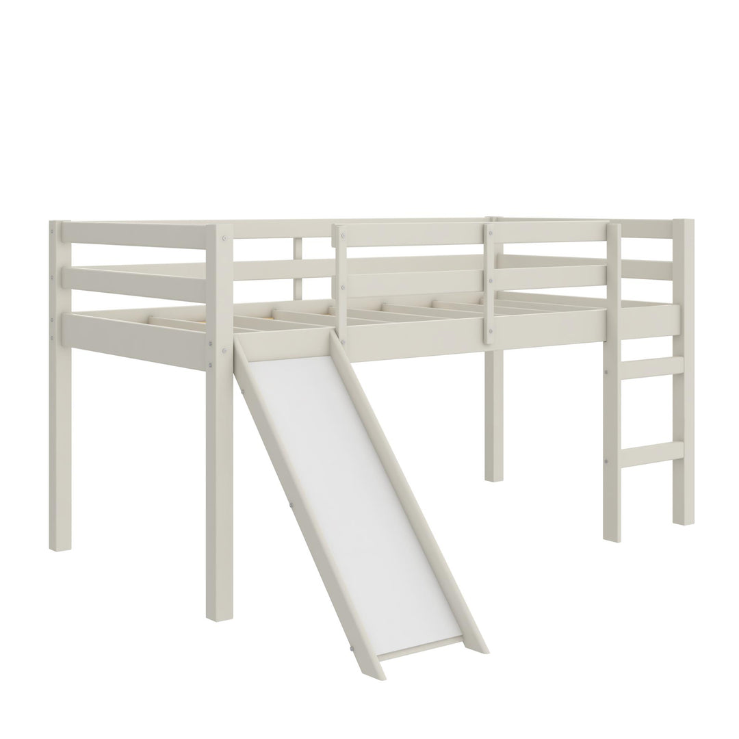 Milton Twin Low Loft Bed with Slide - White - Twin