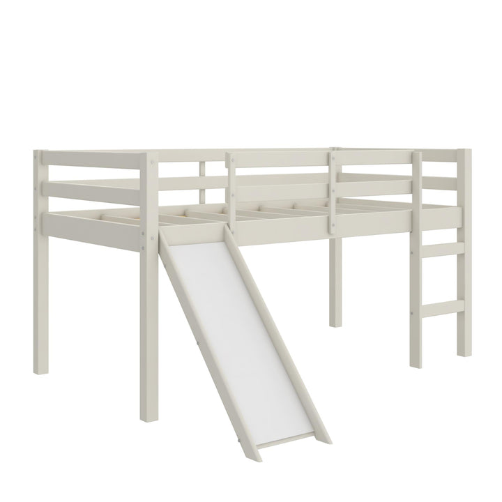 Milton Twin Low Loft Bed with Slide - White - Twin