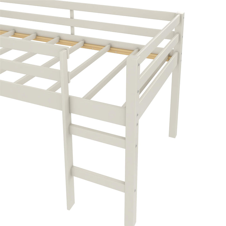 Milton Twin Low Loft Bed with Slide - White - Twin