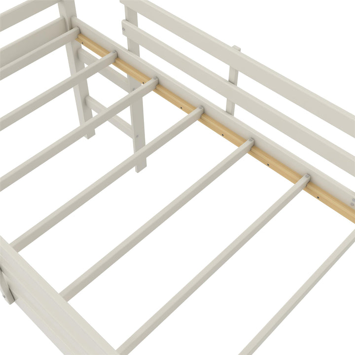 Milton Twin Low Loft Bed with Slide - White - Twin