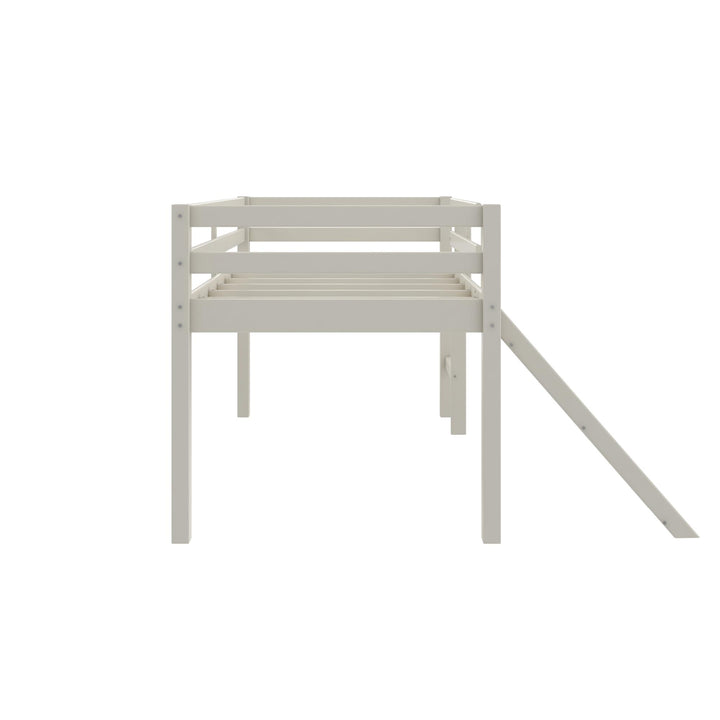 Milton Twin Low Loft Bed with Slide - White - Twin