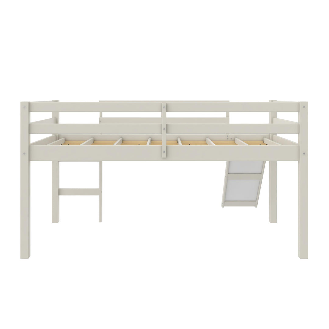 Milton Twin Low Loft Bed with Slide - White - Twin