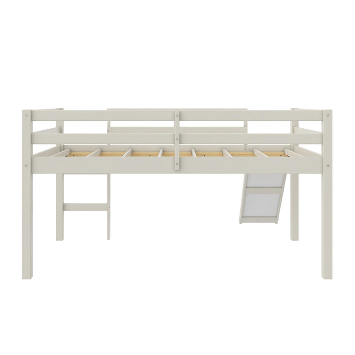 Milton Twin Low Loft Bed with Slide - White - Twin