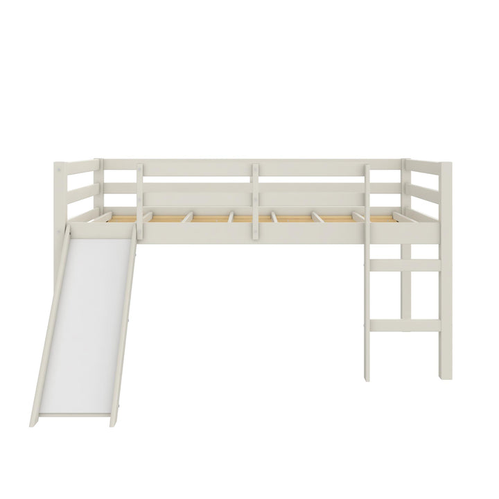 Milton Twin Low Loft Bed with Slide - White - Twin