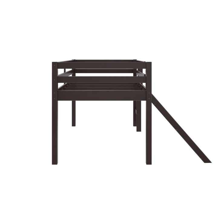 Milton Twin Low Loft Bed with Slide - Brown - Twin