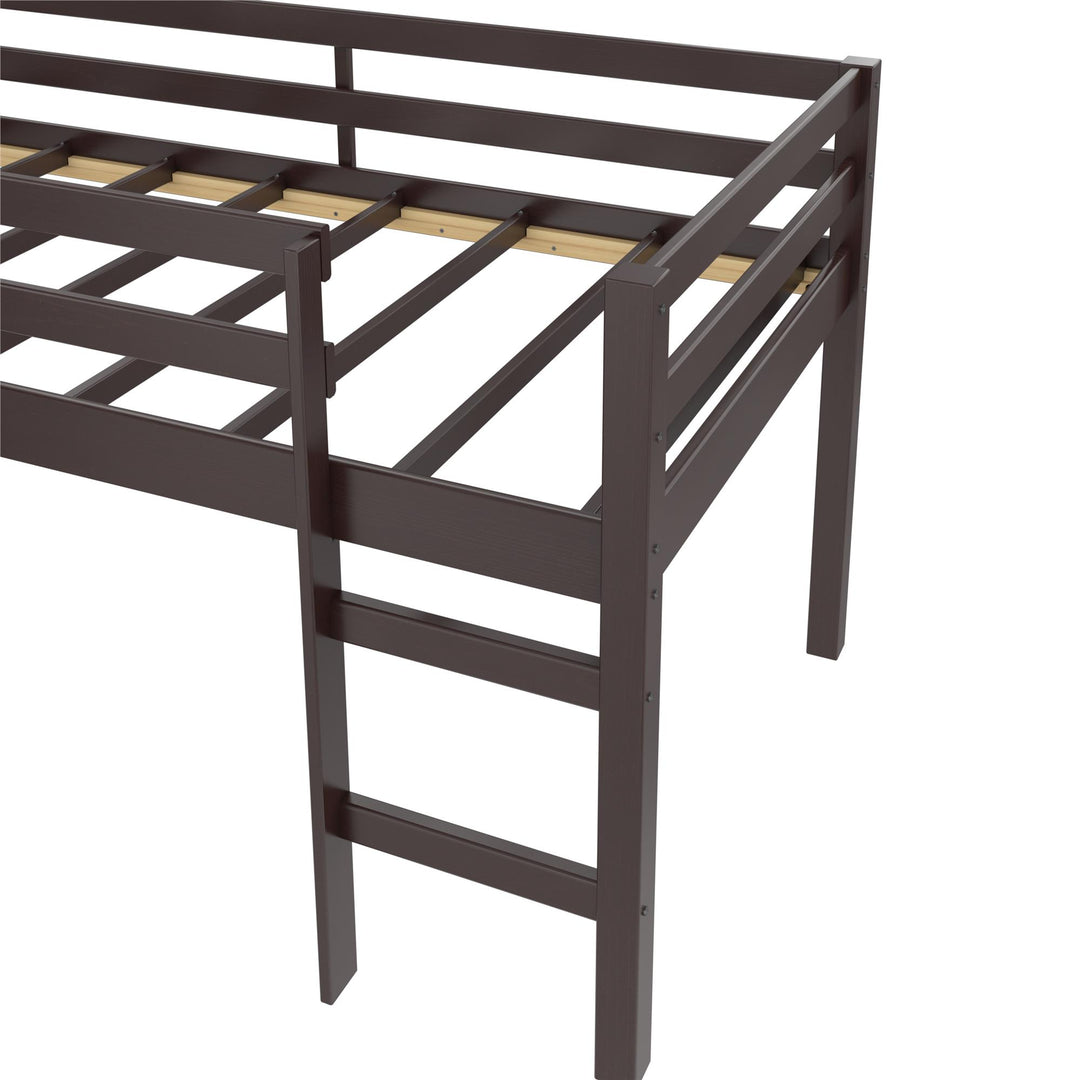 Milton Twin Low Loft Bed with Slide - Brown - Twin