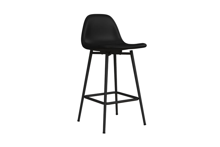 Copley Upholstered Counter Stool - Black Faux Leather