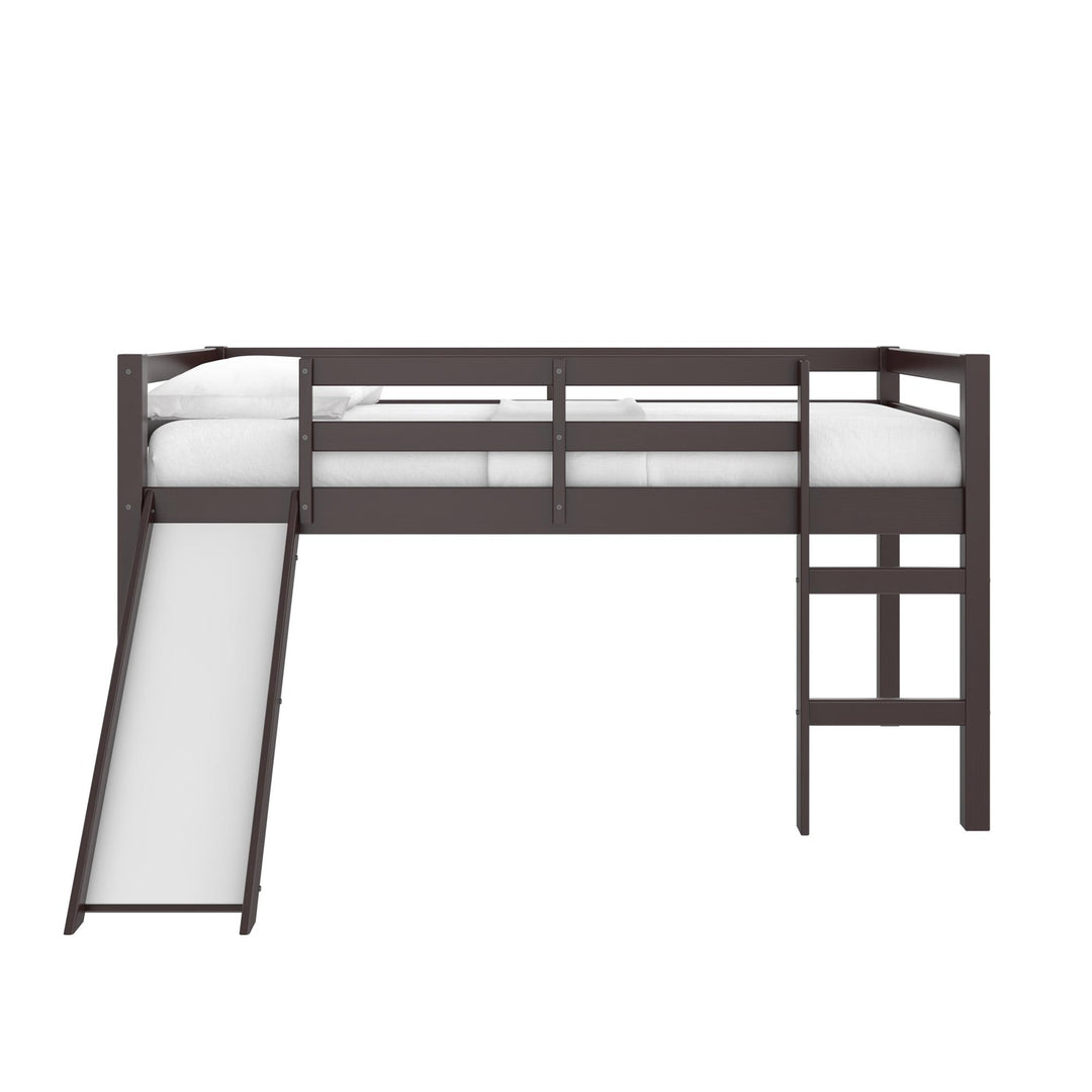 Milton Twin Low Loft Bed with Slide - Brown - Twin