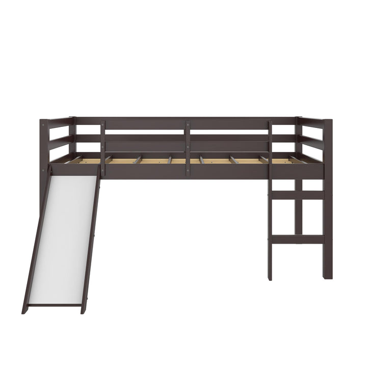 Milton Twin Low Loft Bed with Slide - Brown - Twin