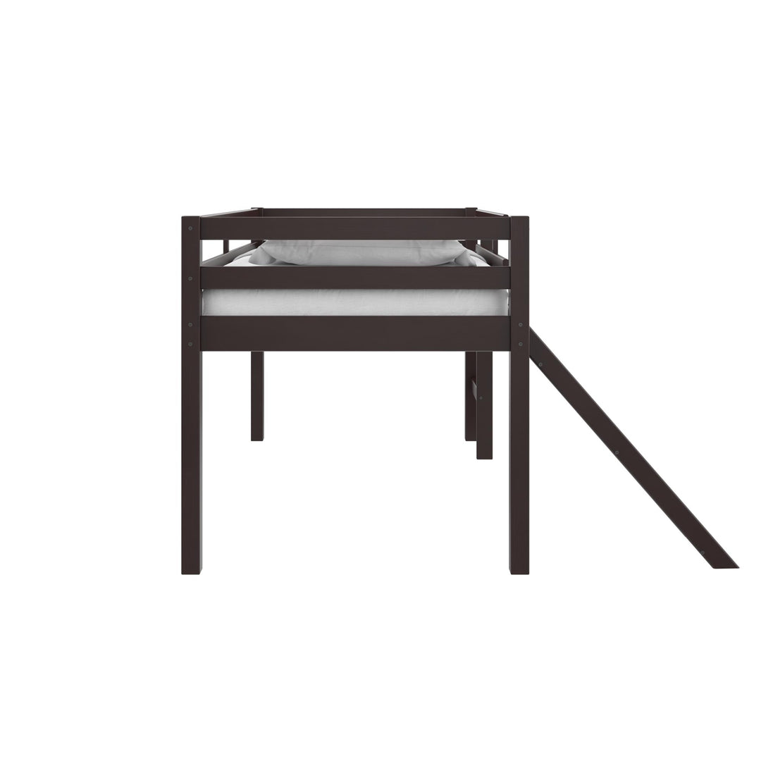 Milton Twin Low Loft Bed with Slide - Brown - Twin
