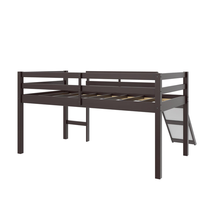 Milton Twin Low Loft Bed with Slide - Brown - Twin