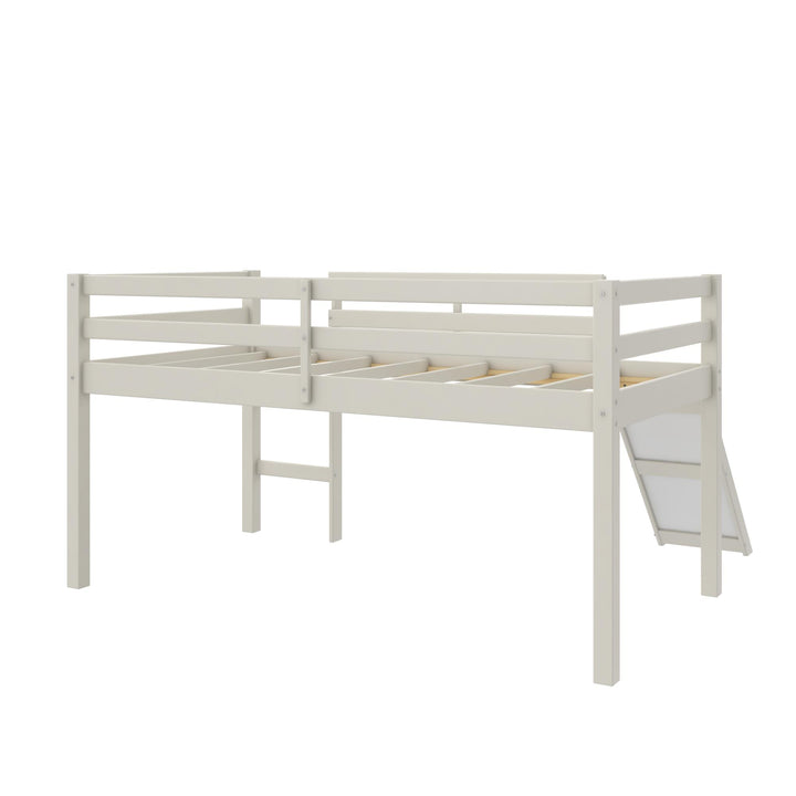 Milton Twin Low Loft Bed with Slide - White - Twin