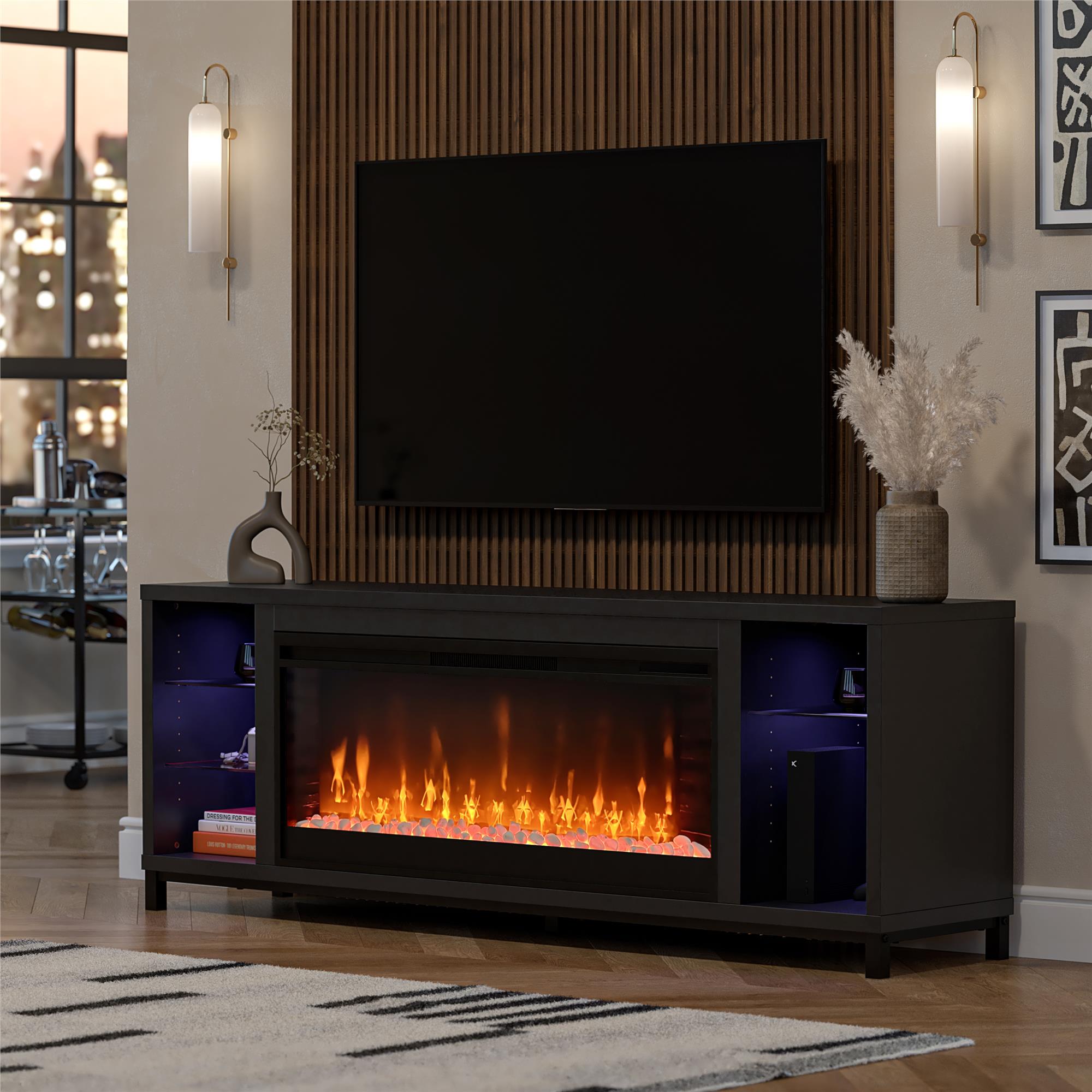 Color changing electric fireplace tv stand discount