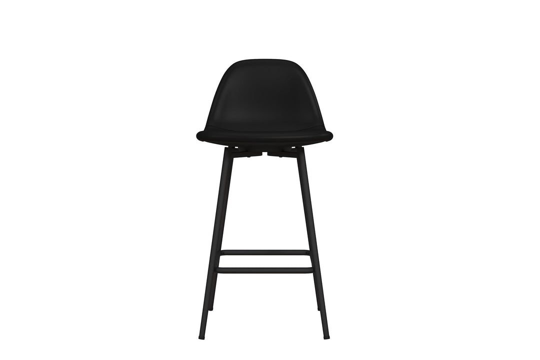 Copley Upholstered Counter Stool - Black Faux Leather