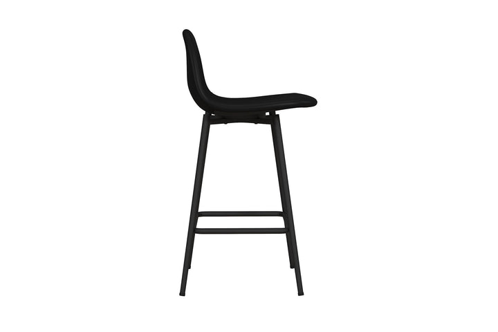 Copley Upholstered Counter Stool - Black Faux Leather