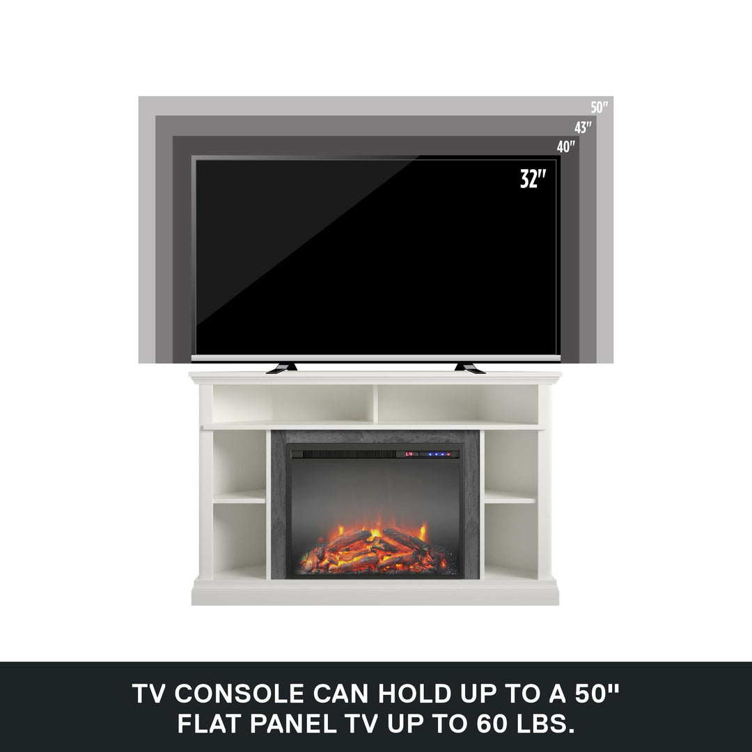 Overland Electric Corner Fireplace for TVs up to 50 Inches - White