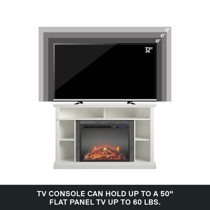 Overland Electric Corner Fireplace for TVs up to 50 Inches - White