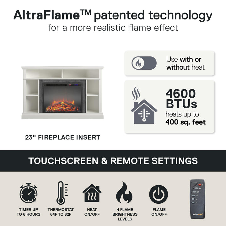 Overland Electric Corner Fireplace for TVs up to 50 Inches - White