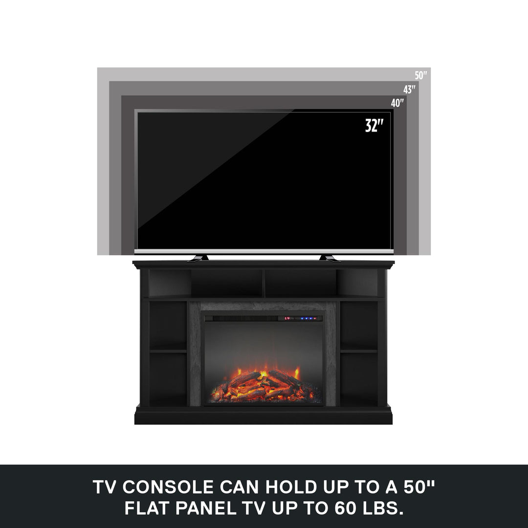 Overland Electric Corner Fireplace for TVs up to 50 Inches - Black