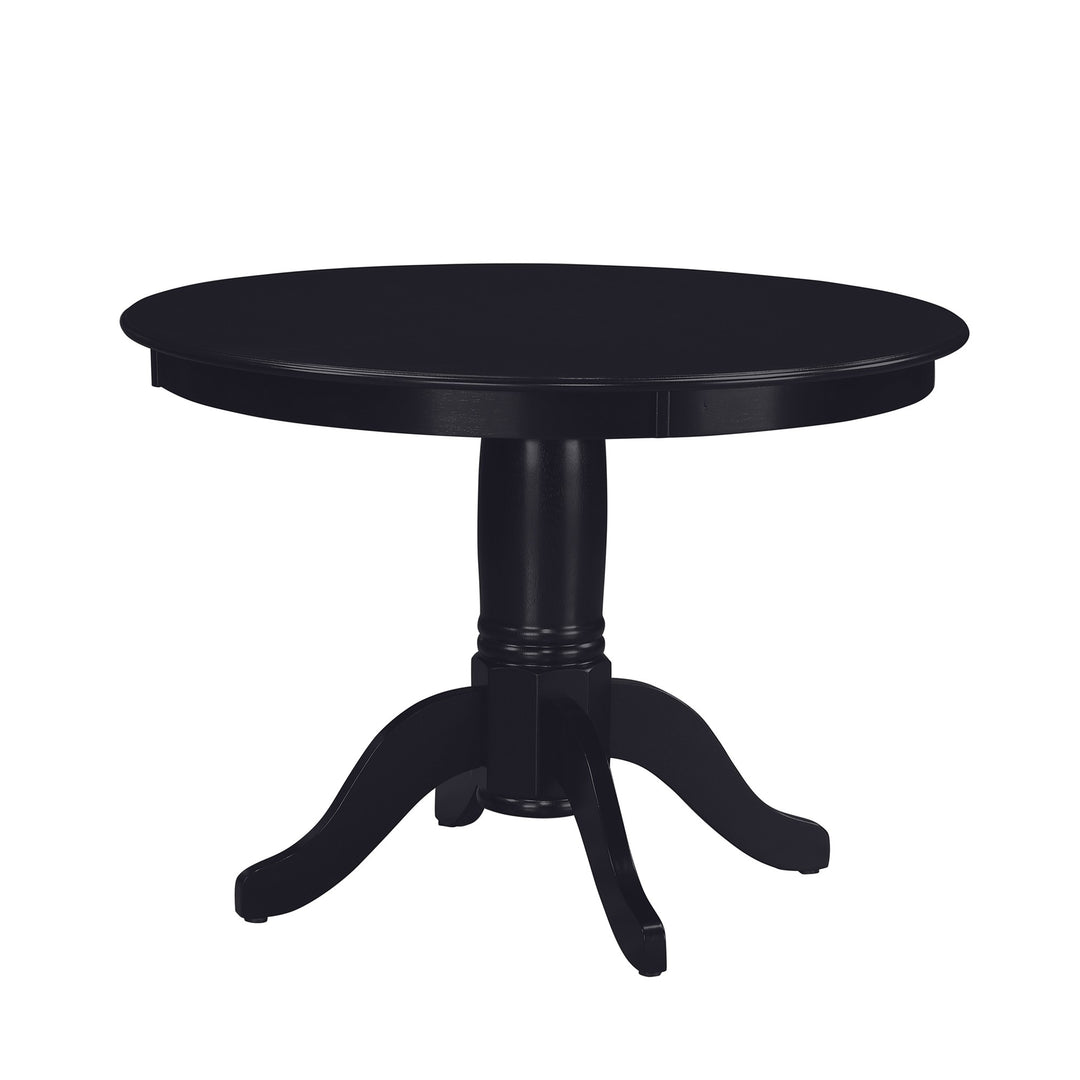 Aubrey 5 Piece Traditional Pedestal Round Dining Table and Chairs Set - Black