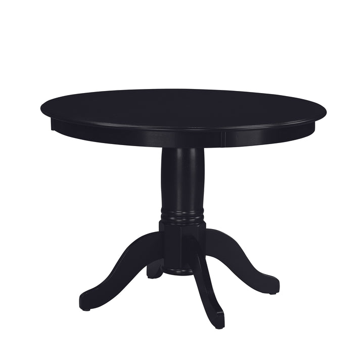 Aubrey 5 Piece Traditional Pedestal Round Dining Table and Chairs Set - Black