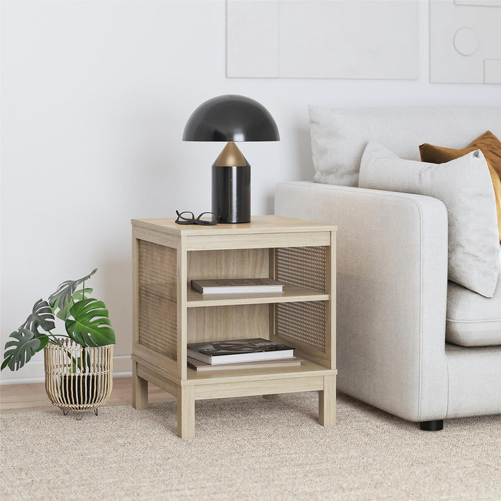 Cane End Table - Spring PIne