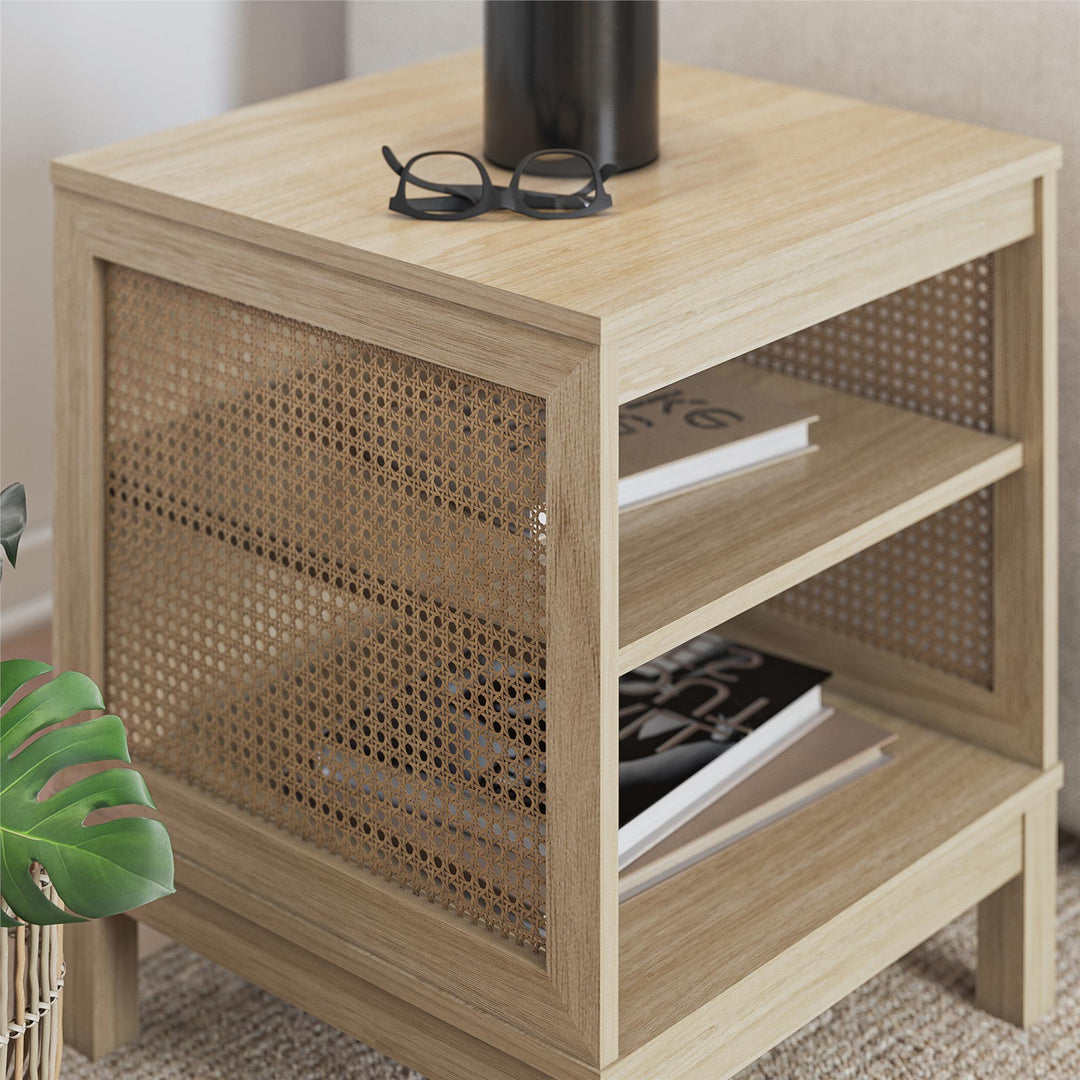 Cane End Table - Spring PIne