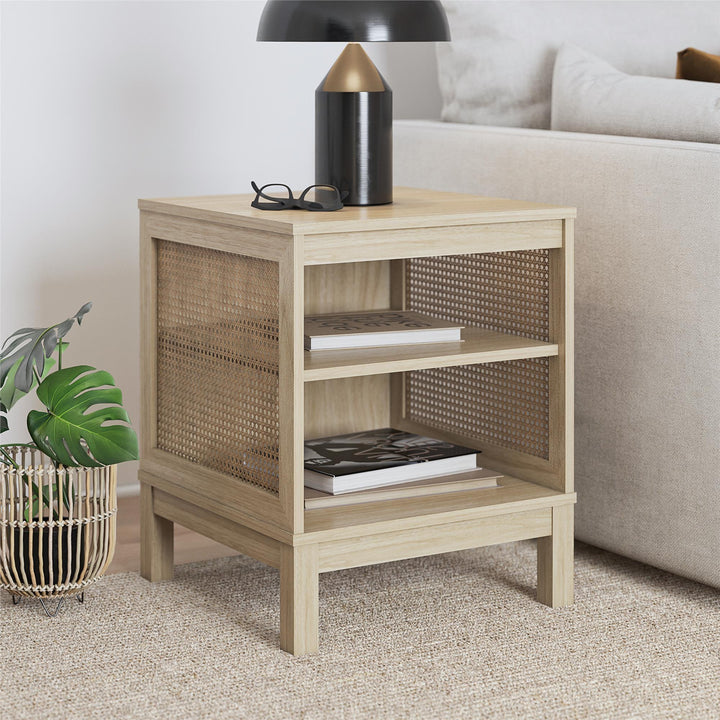 Cane End Table - Spring PIne
