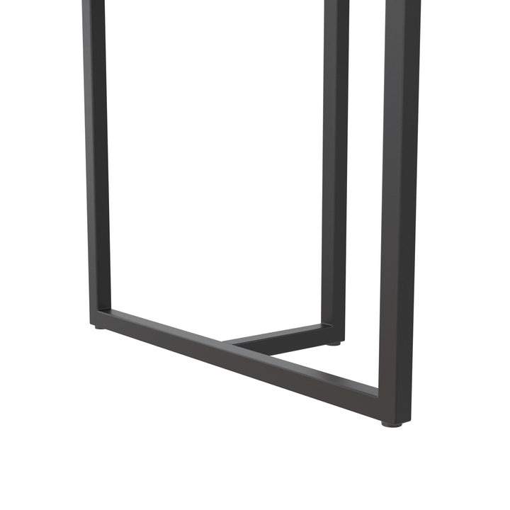 Astor Faux Marble Dining Table with Metal Base, Seats 4 - Black Marble