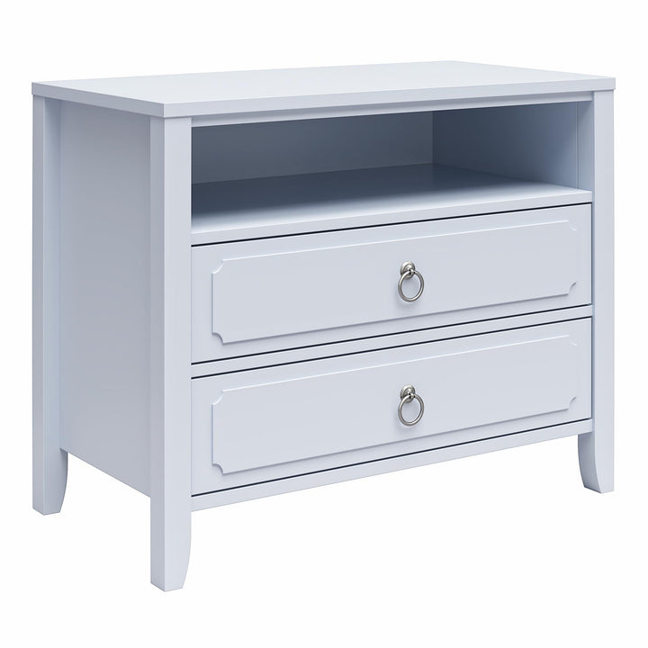 Her Majesty 2 Drawer Nightstand with 1 Open Cubby and 2 Drawers - Powder Blue