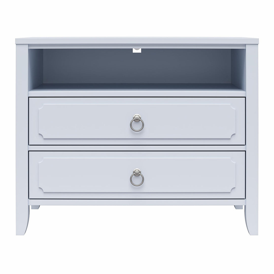 Her Majesty 2 Drawer Nightstand with 1 Open Cubby and 2 Drawers - Powder Blue