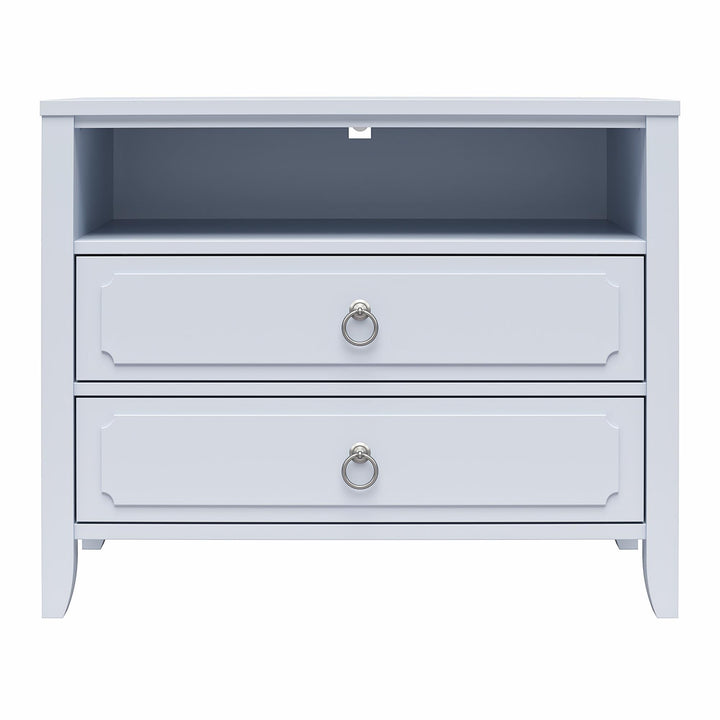 Her Majesty 2 Drawer Nightstand with 1 Open Cubby and 2 Drawers - Powder Blue