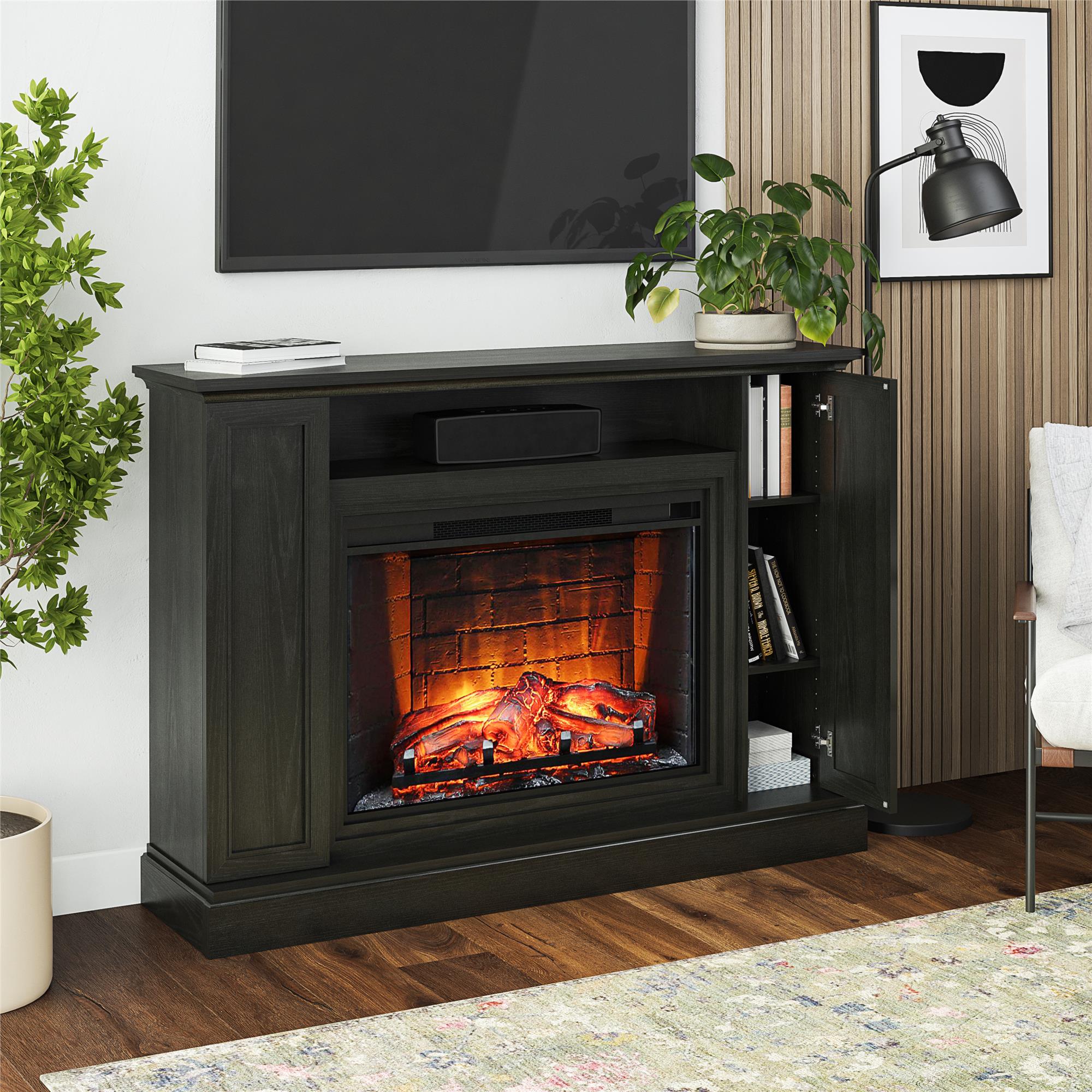 Electric fireplace tv stand with mantel hotsell