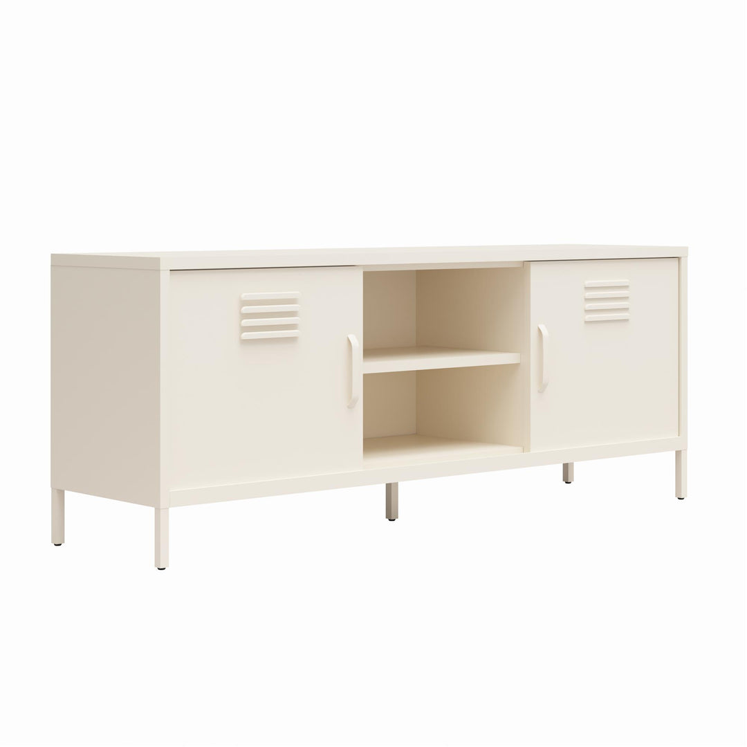 Cache Metal Locker Style TV Stand for TVs up to 65" - Parchment