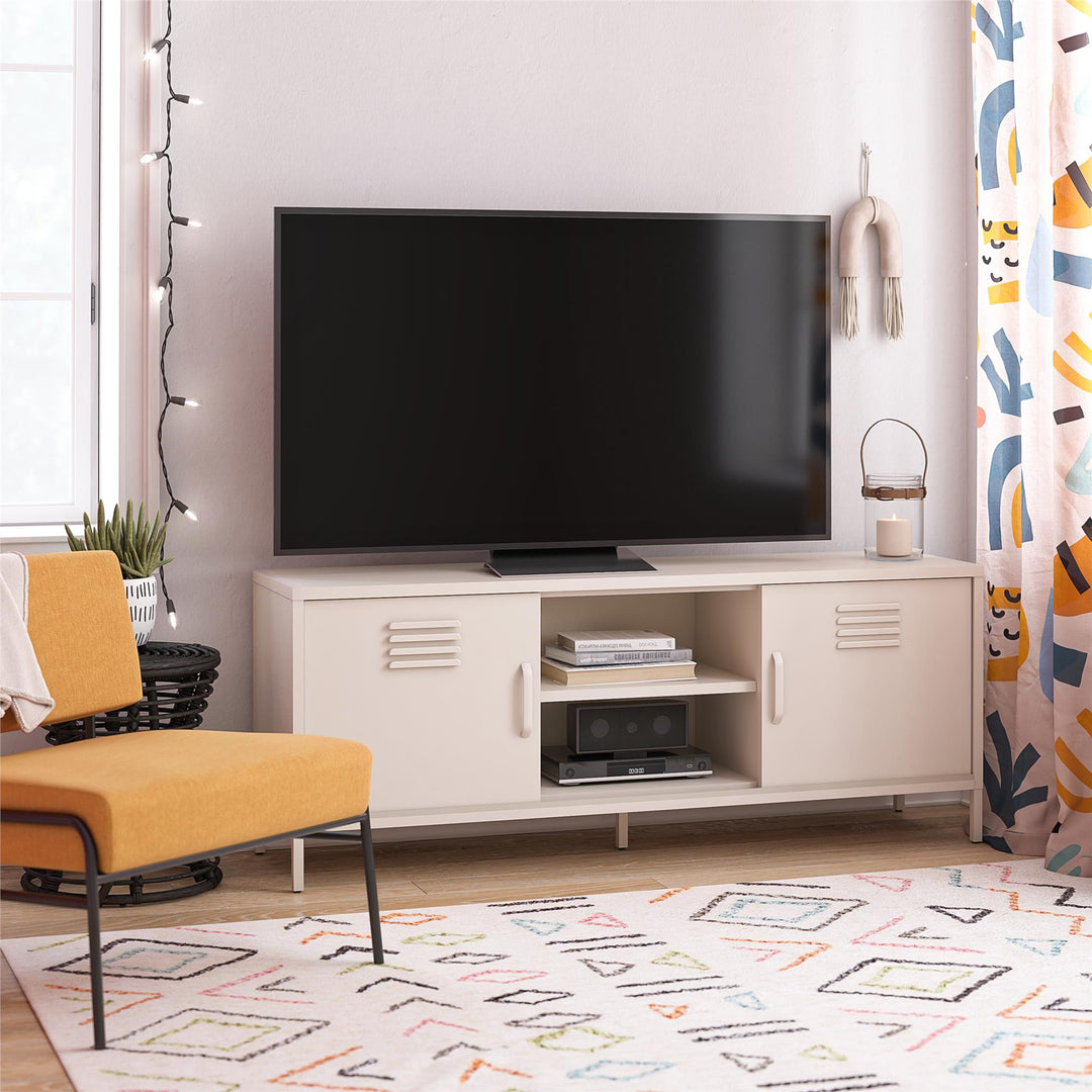 Cache Metal Locker Style TV Stand for TVs up to 65" - Parchment