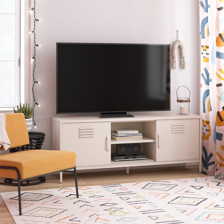 Cache Metal Locker Style TV Stand for TVs up to 65" - Parchment