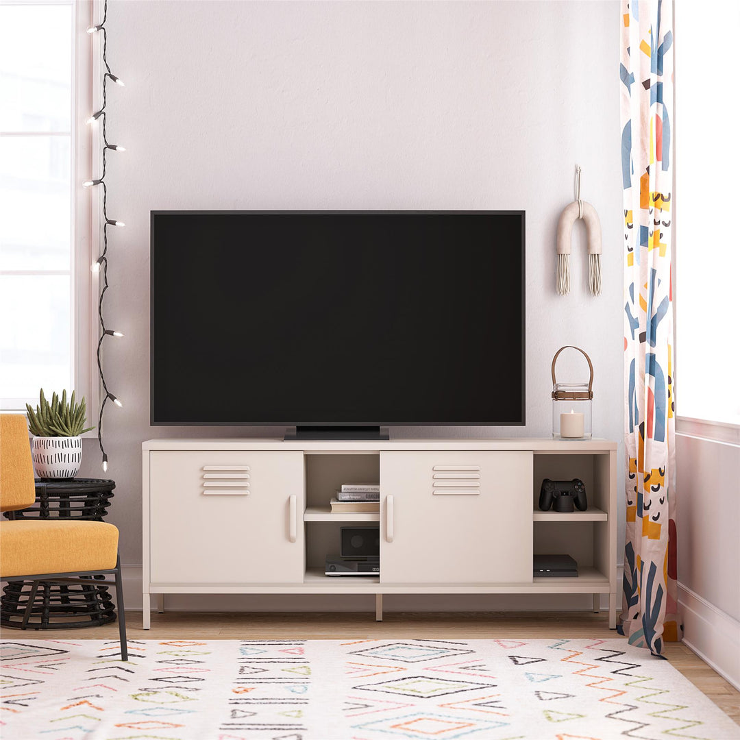 Cache Metal Locker Style TV Stand for TVs up to 65" - Parchment