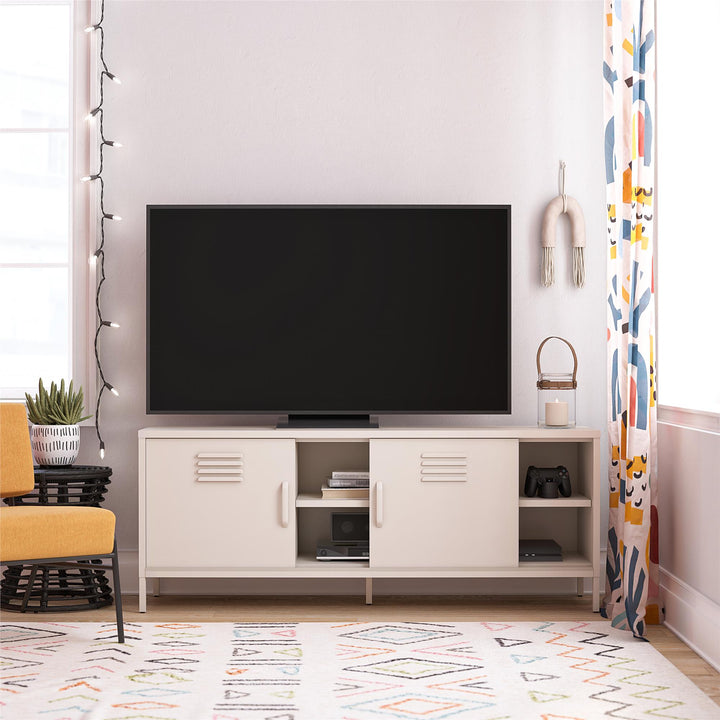Cache Metal Locker Style TV Stand for TVs up to 65" - Parchment
