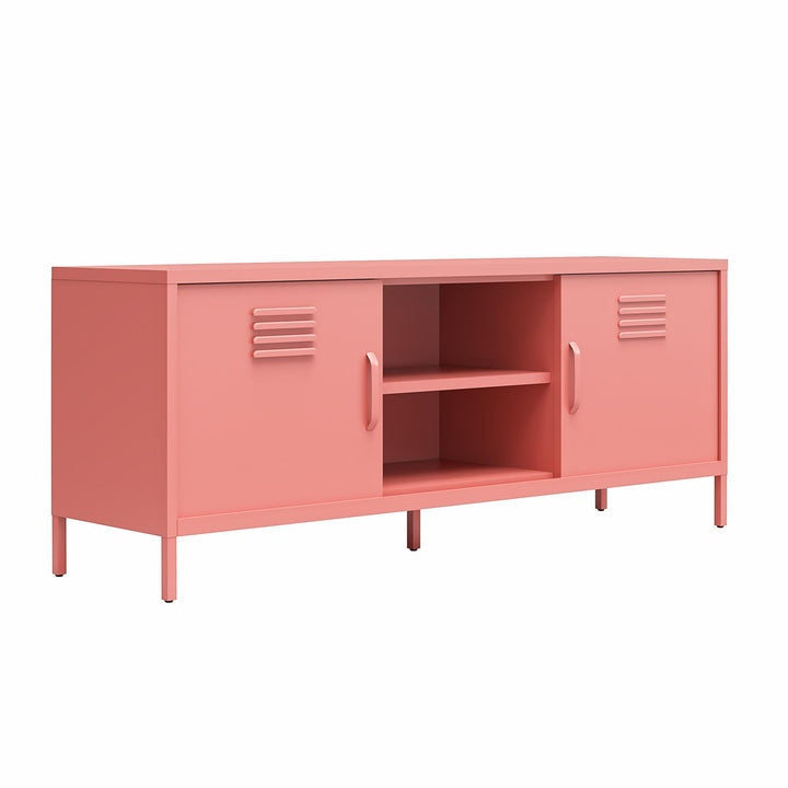 Cache Metal Locker-Style TV Stand for TVs up to 65", Dusty Rose - Dusty Rose
