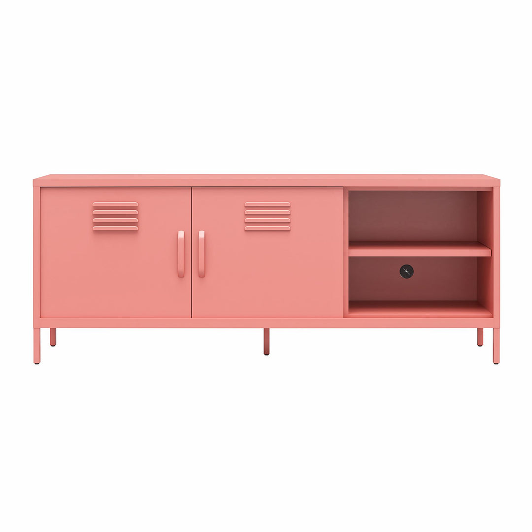 Cache Metal Locker-Style TV Stand for TVs up to 65", Dusty Rose - Dusty Rose