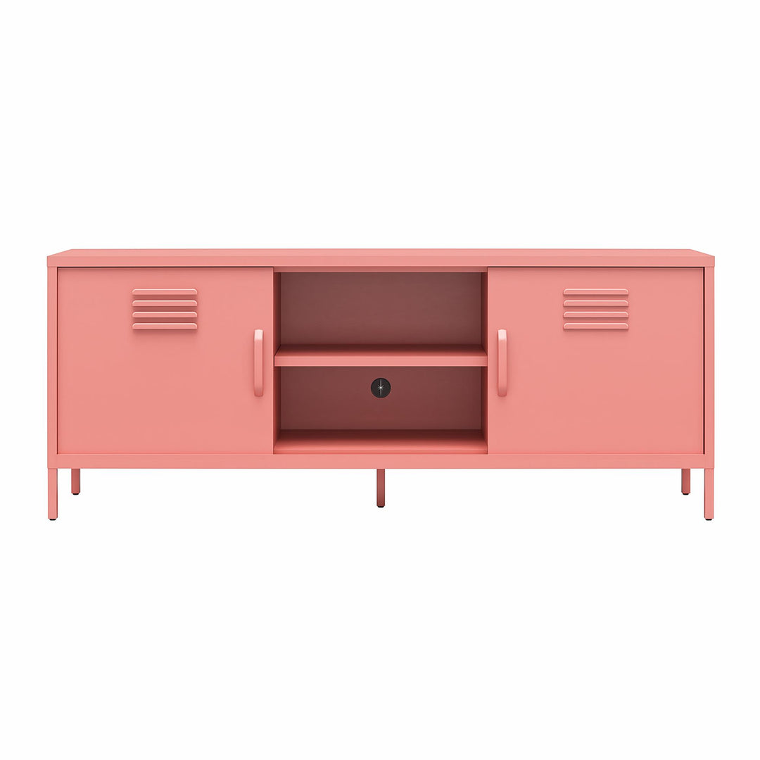 Cache Metal Locker-Style TV Stand for TVs up to 65", Dusty Rose - Dusty Rose