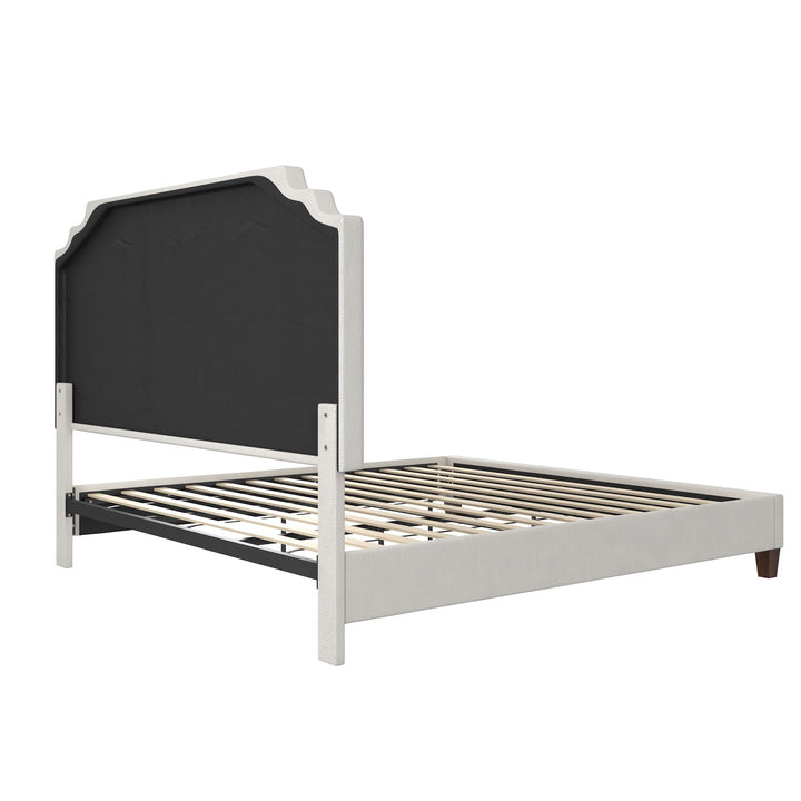 Eloise Chenille Upholstered Platform Bed - Ivory - King