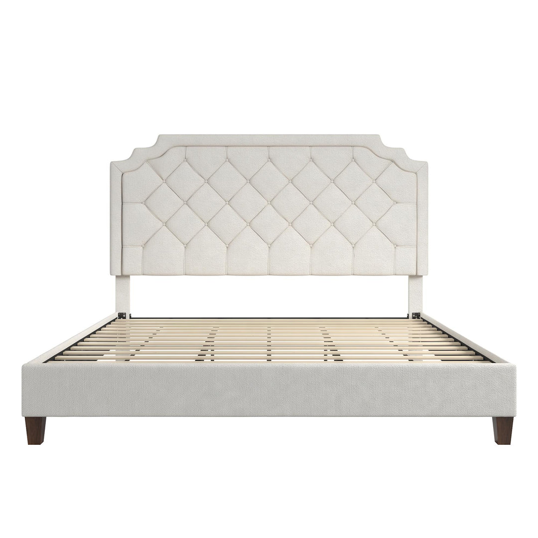 Eloise Chenille Upholstered Platform Bed - Ivory - King