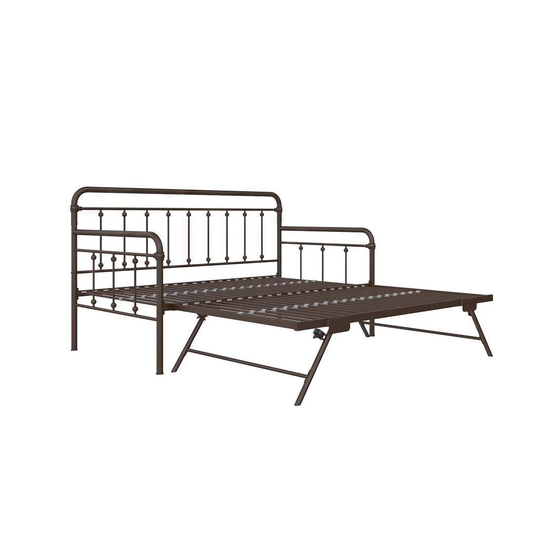 Locky Metal Daybed with Pop Up Trundle Bed - Bronze - Twin-Over-Twin