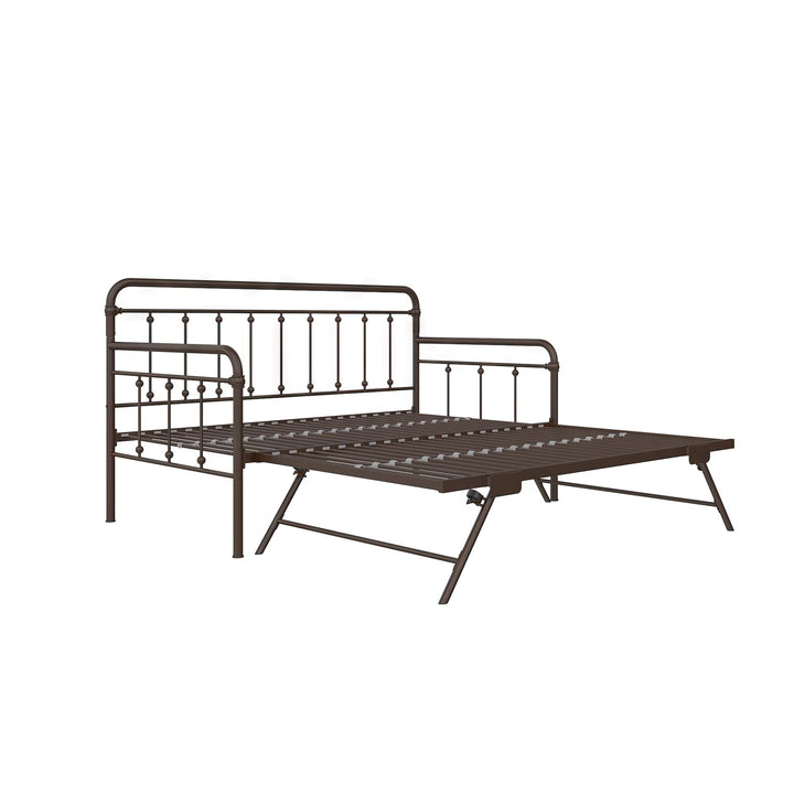 Locky Metal Daybed with Pop Up Trundle Bed - Bronze - Twin-Over-Twin