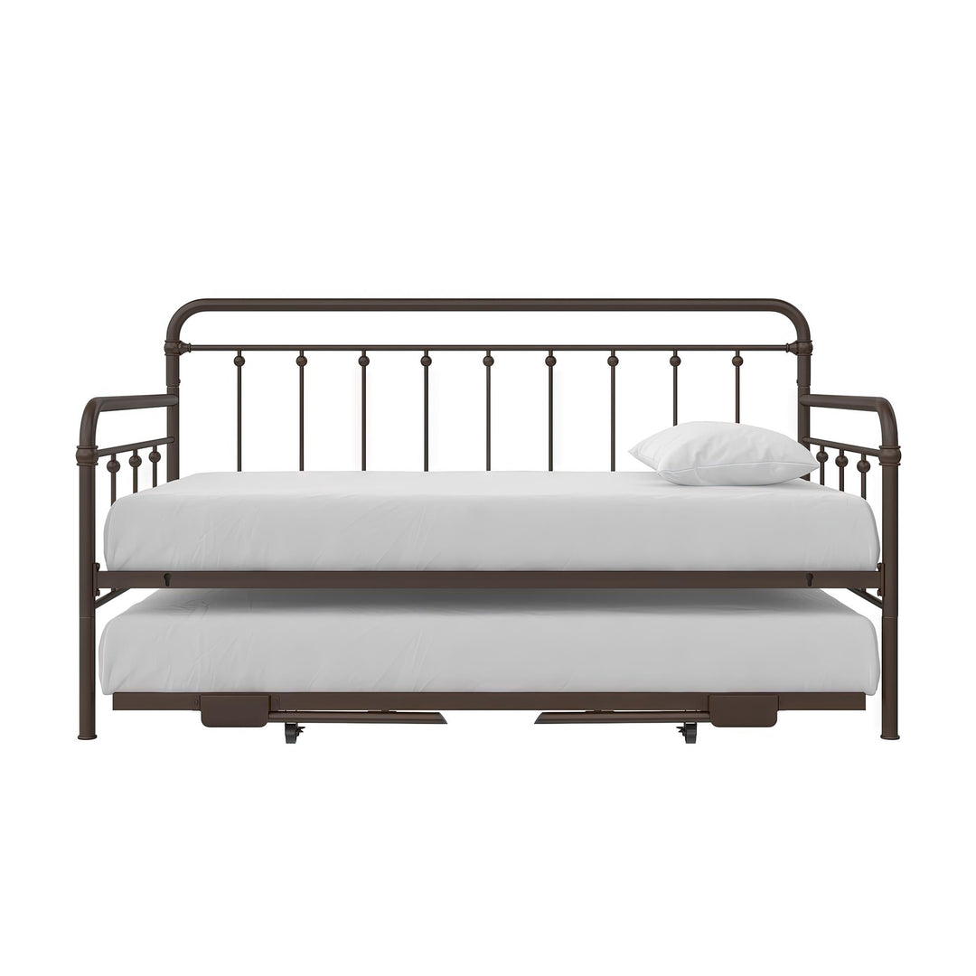 Locky Metal Daybed with Pop Up Trundle Bed - Bronze - Twin-Over-Twin