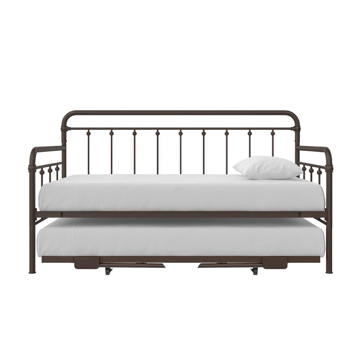 Locky Metal Daybed with Pop Up Trundle Bed - Bronze - Twin-Over-Twin