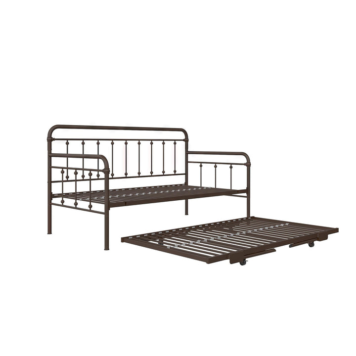 Locky Metal Daybed with Pop Up Trundle Bed - Bronze - Twin-Over-Twin