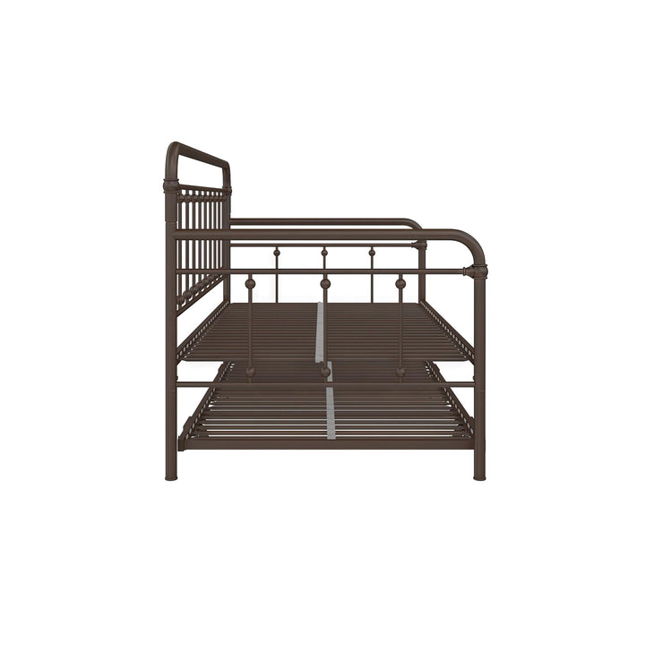 Locky Metal Daybed with Pop Up Trundle Bed - Bronze - Twin-Over-Twin