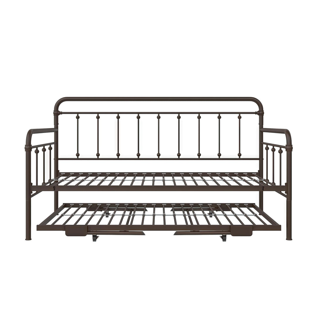 Locky Metal Daybed with Pop Up Trundle Bed - Bronze - Twin-Over-Twin
